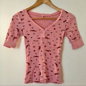 adorable rue 21 pink heart print top